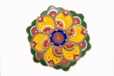 Acrylic Rangoli – Yellow Flower Decorative Festival Floor Art